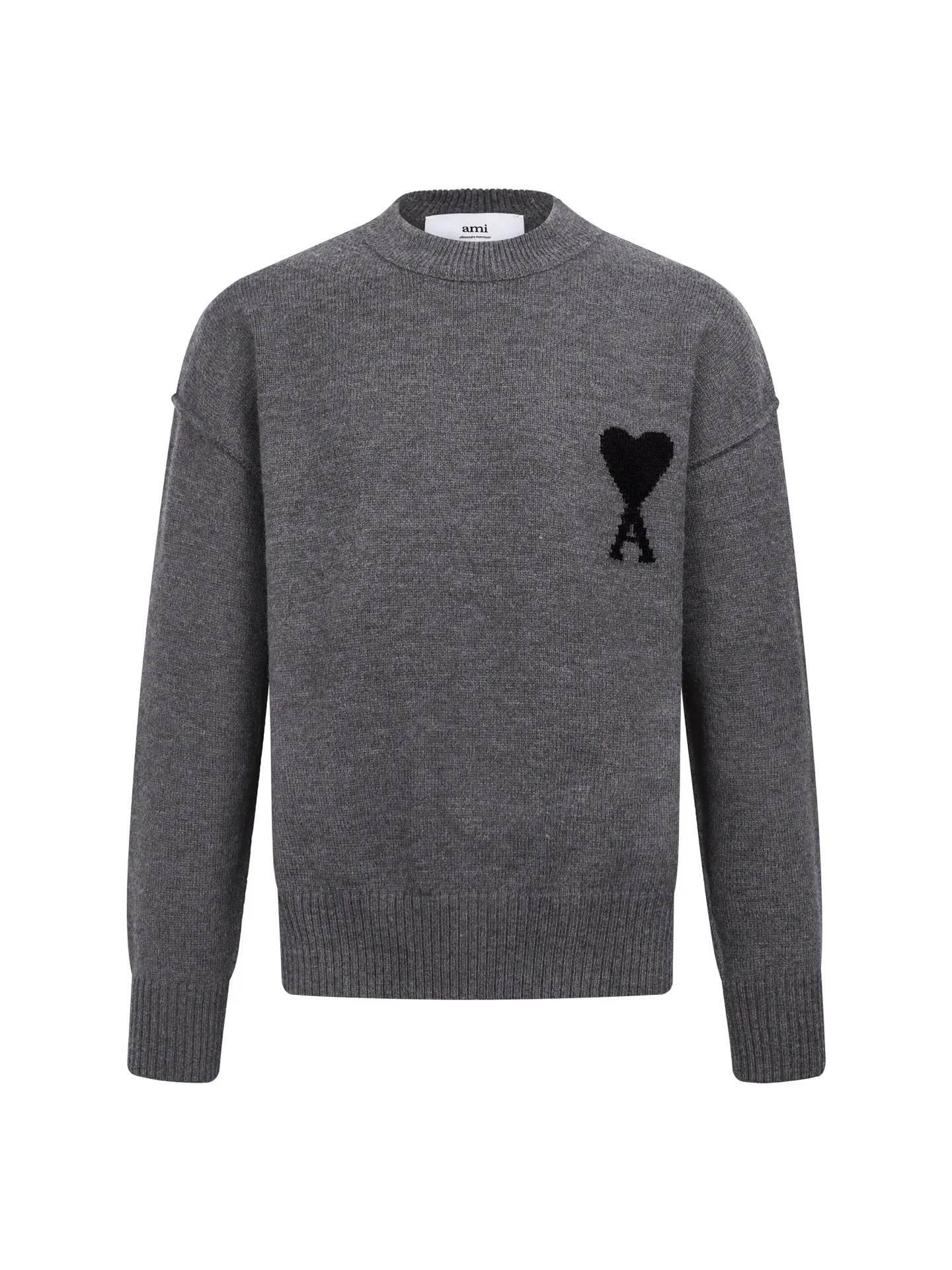 Ami Paris 26FW Wool Love Logo Logo Drop Sleeve Sweater ●Authentic 4200 purchase and development ●Super alpaca blended yarn ●Using imported Japanese (Shima Seiki) 7 knitting machine ●Fabric jacquard ●Wool enzyme washing ●Customized 1:1 trademark ●Fit version ●Size: S M L
